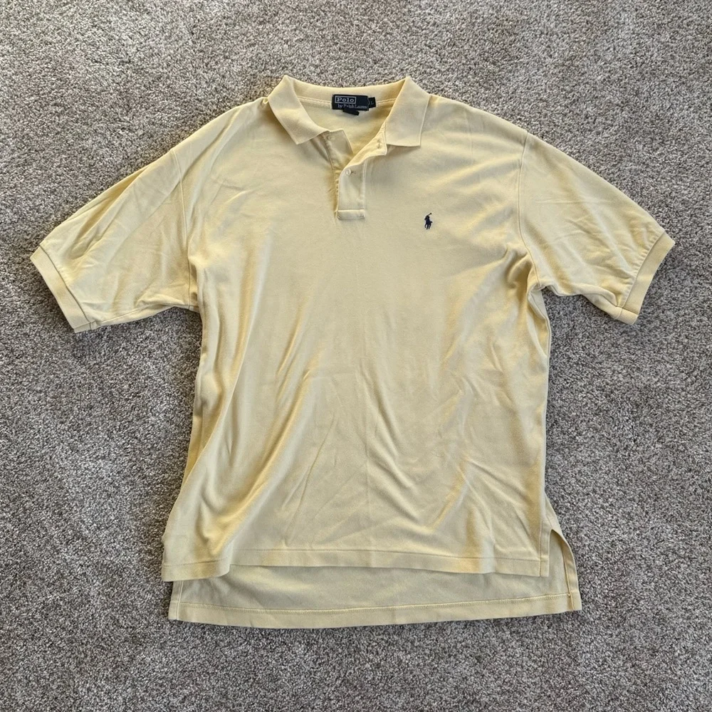 Ralph Lauren Pale Yellow Polo Shirt with Navy Pony